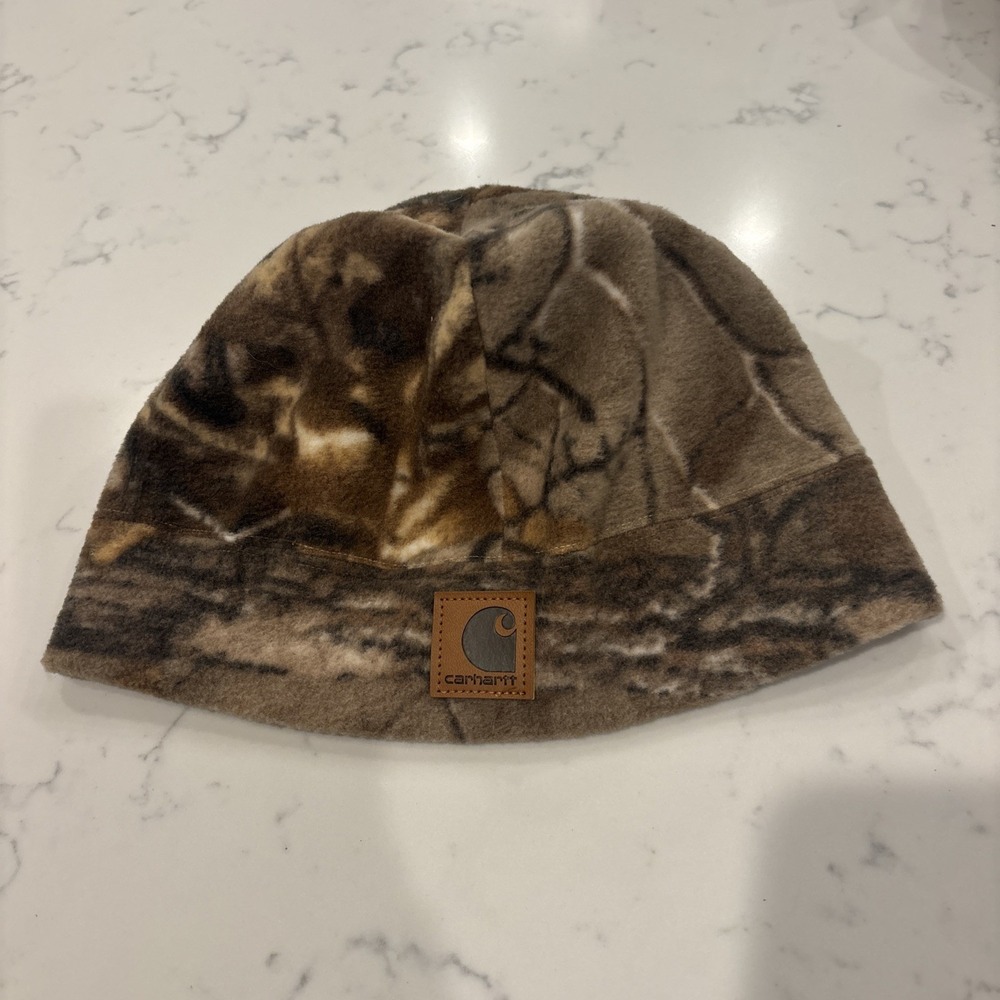 Carhartt Camo Fleece Beanie Hat A294 977 One Size Fits All Winter Hunting Work